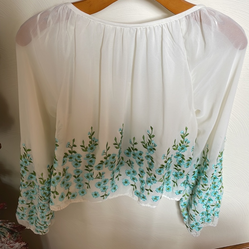Free People embroidered crop top blouse - Picture 10 of 10